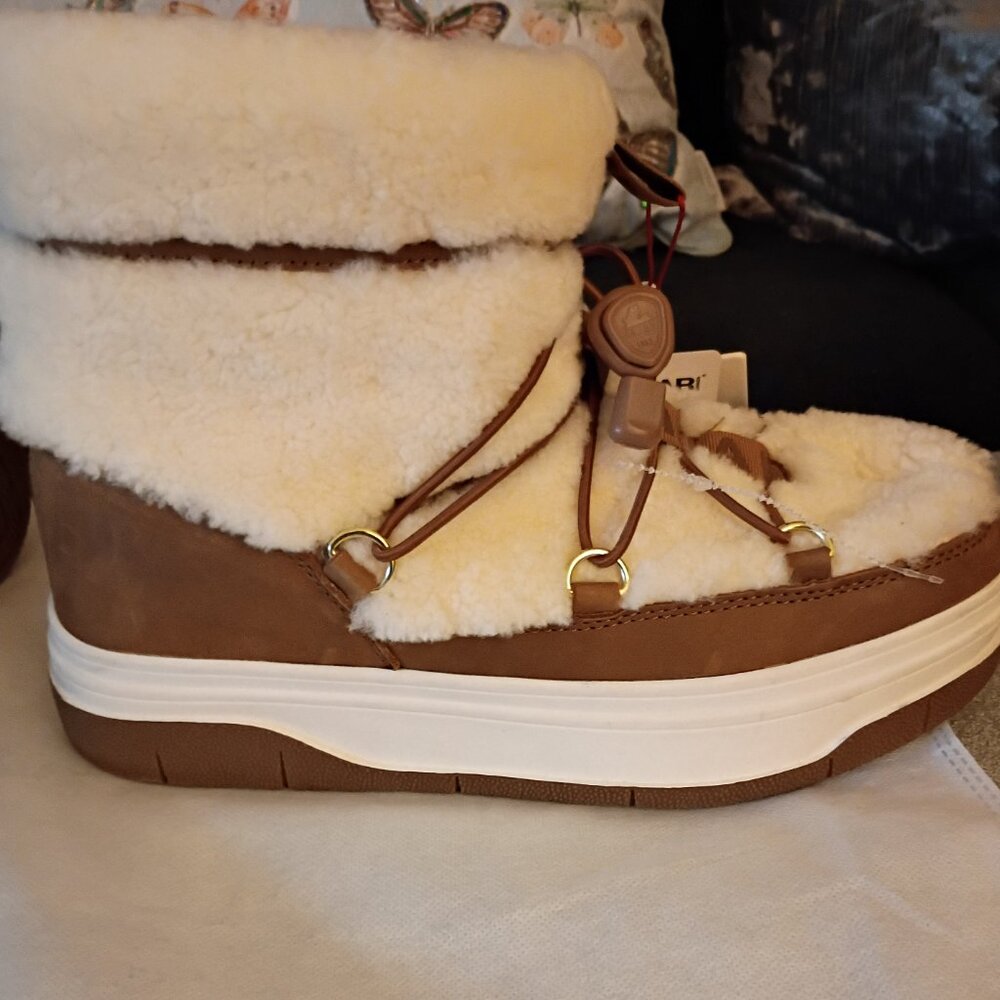 PAJAR  JANIE  WATERPROOF CARMEL/CREAM FAUX FUR SNOW BOOT SZ 10  NWT NWOB - Picture 4 of 11
